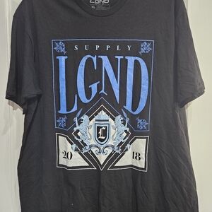 LGND Supply Graphic Tee - Black with Blue & White Crest